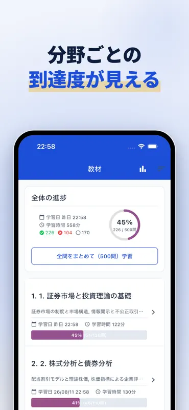 証券アナリスト1次 科目Ⅰ証券分析の問題集 screenshot 3 of 10