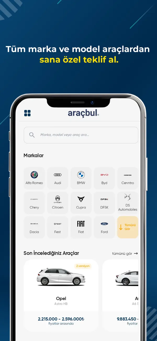 #1. Araçbul (iOS) Ved: Webformans