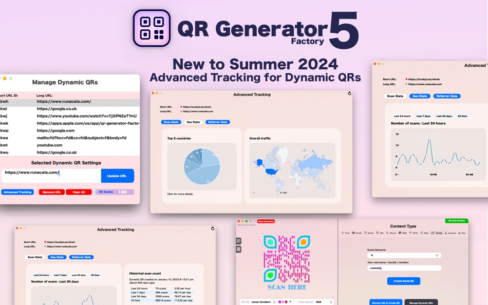 #8. QR Generator Factory 5 (macOS) By: Runecats
