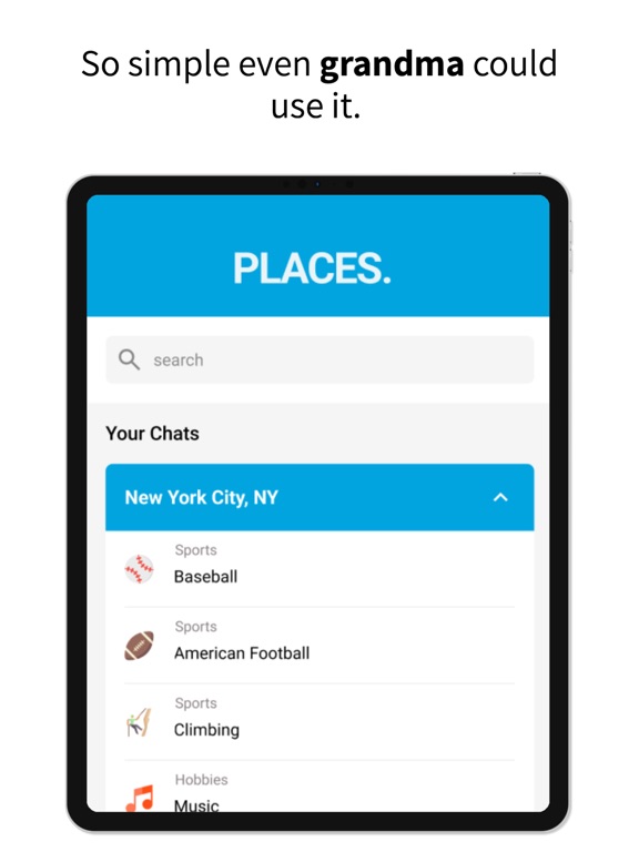 Places: Local Group Chats iPad screenshot 4 - Social Networking app