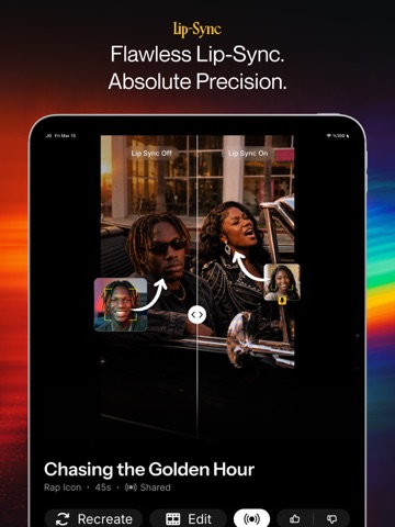 AI Music Video Generator: Yuna iPad screenshot