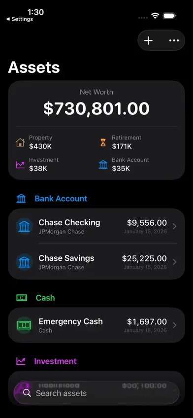 Bread Count: Net Worth Tracker screenshot 1