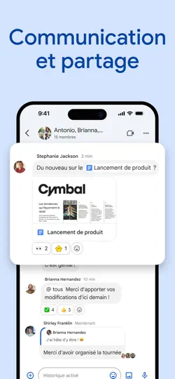 Capture d'écran de Google Chat sur iPhone 6