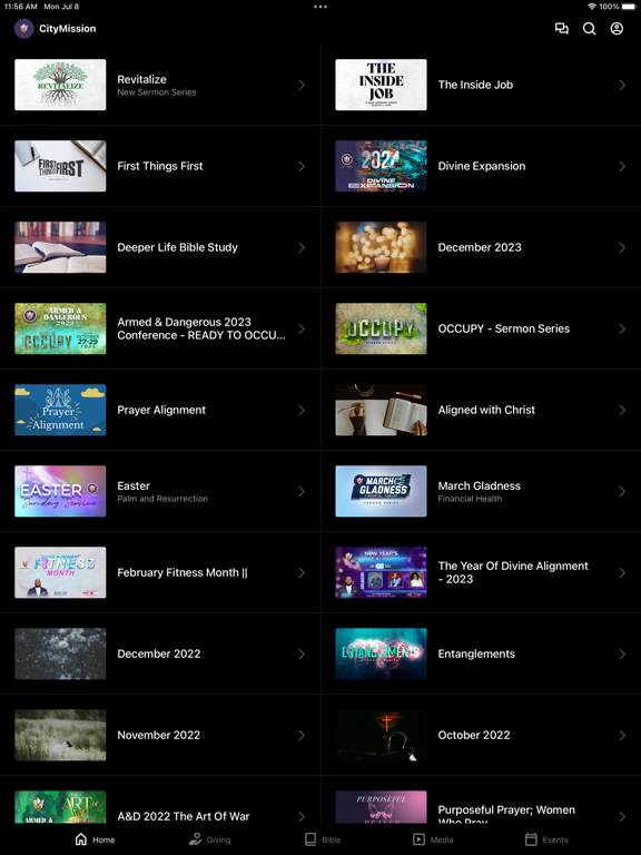 City Mission Church iPad screenshot 1 - Education app