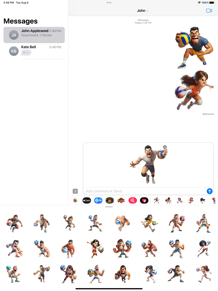 Angry Volleyball Stickers