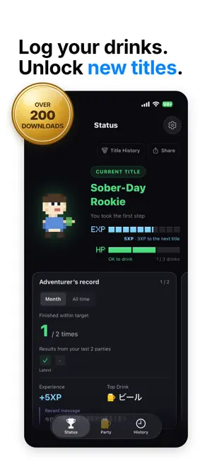 Hodohodo: Drink Less Tracker screenshot 1