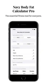 navy body fat calculator pro iphone bildschirmfoto 1