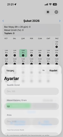 Mesai ve Mola Takibi iPhone screenshot