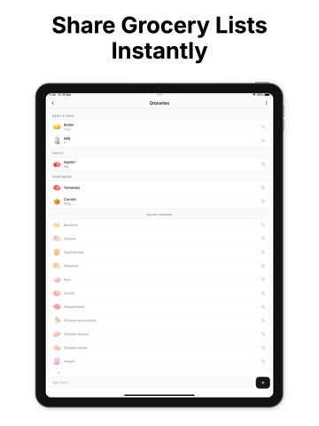 Groceree: Shared Grocery List ipad screenshot 2