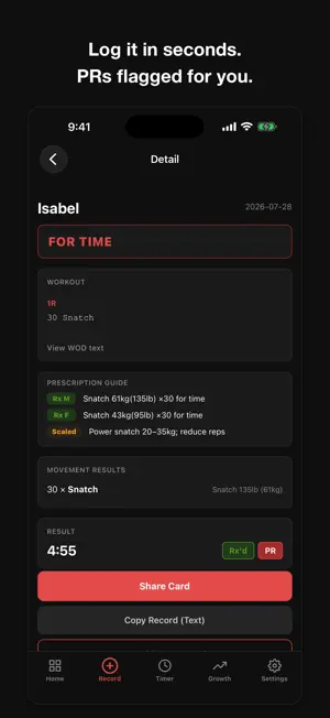 NOREP - CrossFit WOD Tracker screenshot 2