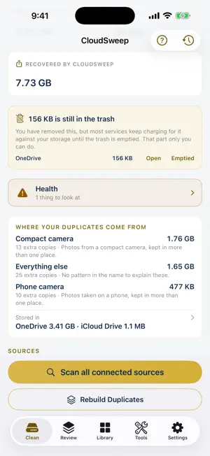 CloudSweep screenshot 2
