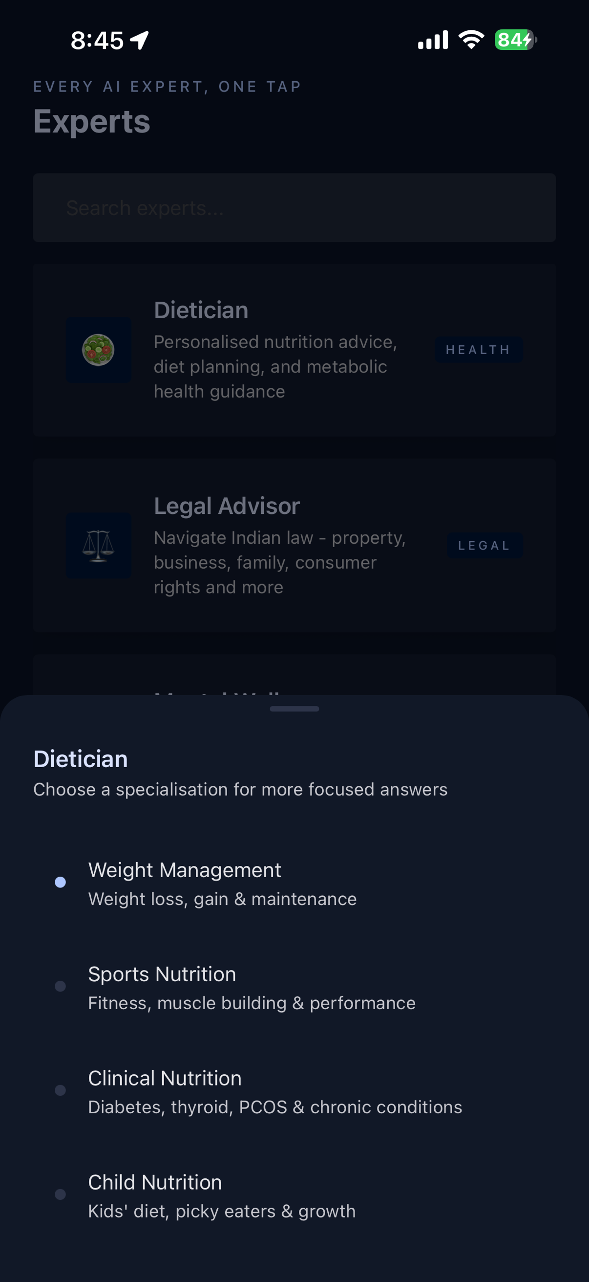 Tveshi: AI Experts, One Tap