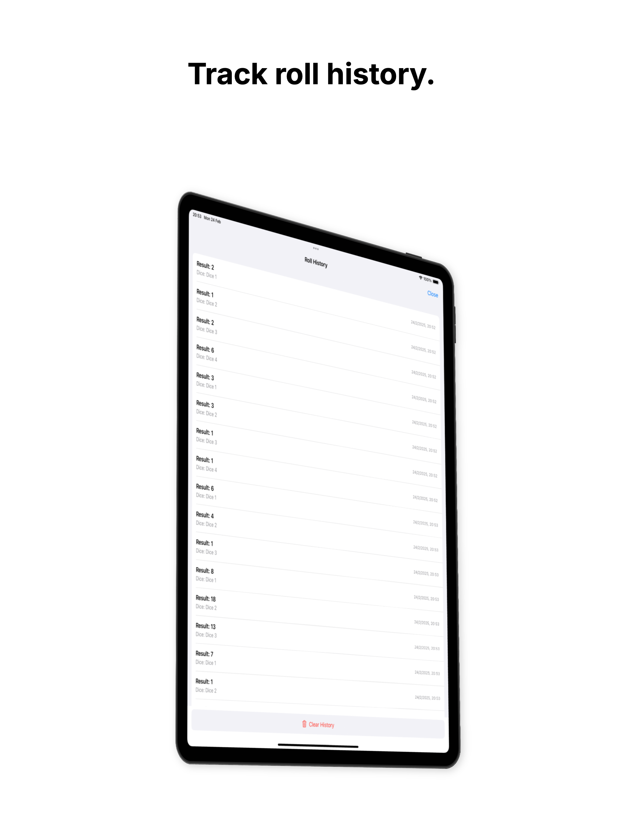 Dice app - Just roll