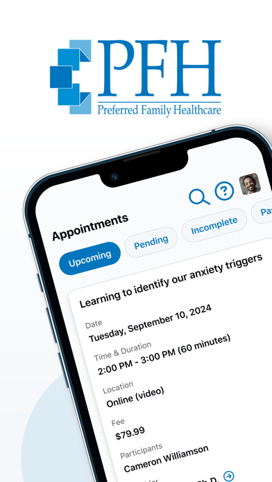 PFH Client Connect iPhone screenshot 1 - Medical app