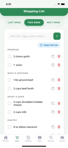 Family Meal Plan App screenshot