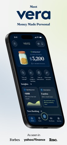 Vera AI, Money Made Personal iPhone screenshot