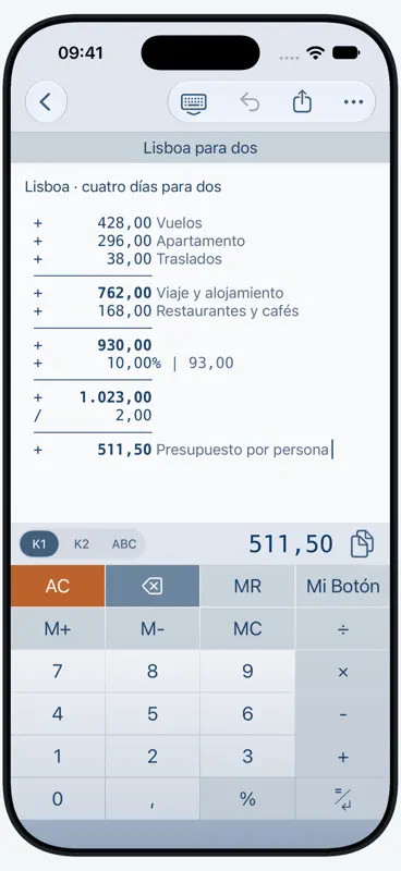 CalcTape calculadora de cinta screenshot 1 of 4