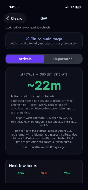 Clearo: Passport Wait Times screenshot 2