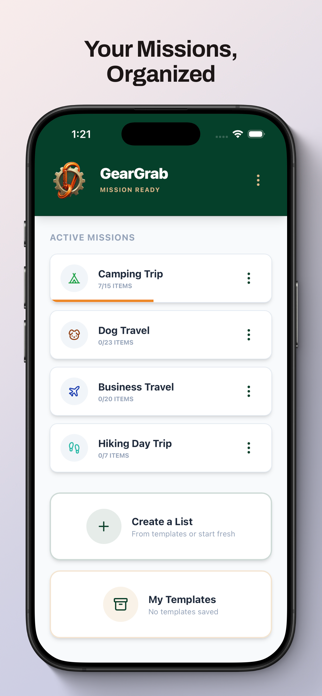 GearGrab - Packing Checklist Screenshot 1 of 6
