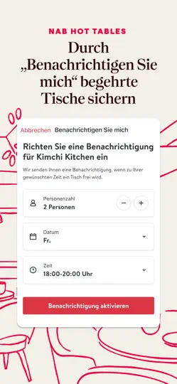 Screenshot von OpenTable auf dem iPhone 6