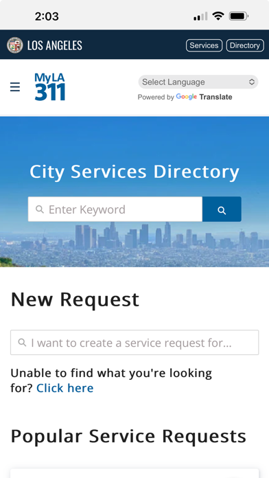 Screenshot 1 of MyLA 3-1-1 App