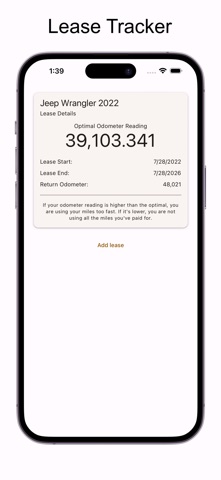Lease Tracker - Use your miles Screenshot 1 of 2