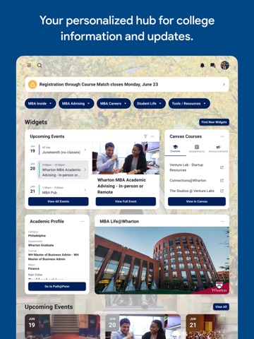 MyWharton v2 iPad screenshot
