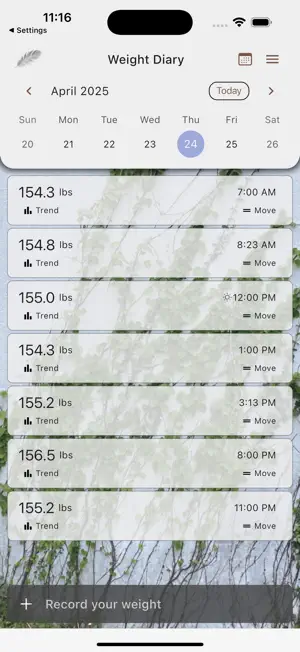 Weight Diary BMI Tracker Log screenshot 2