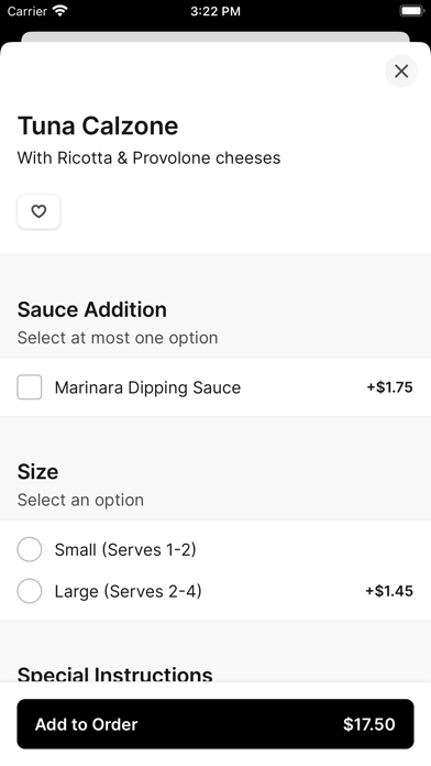 Carbonara's Ristorante iPhone screenshot 4 - Food & Drink app