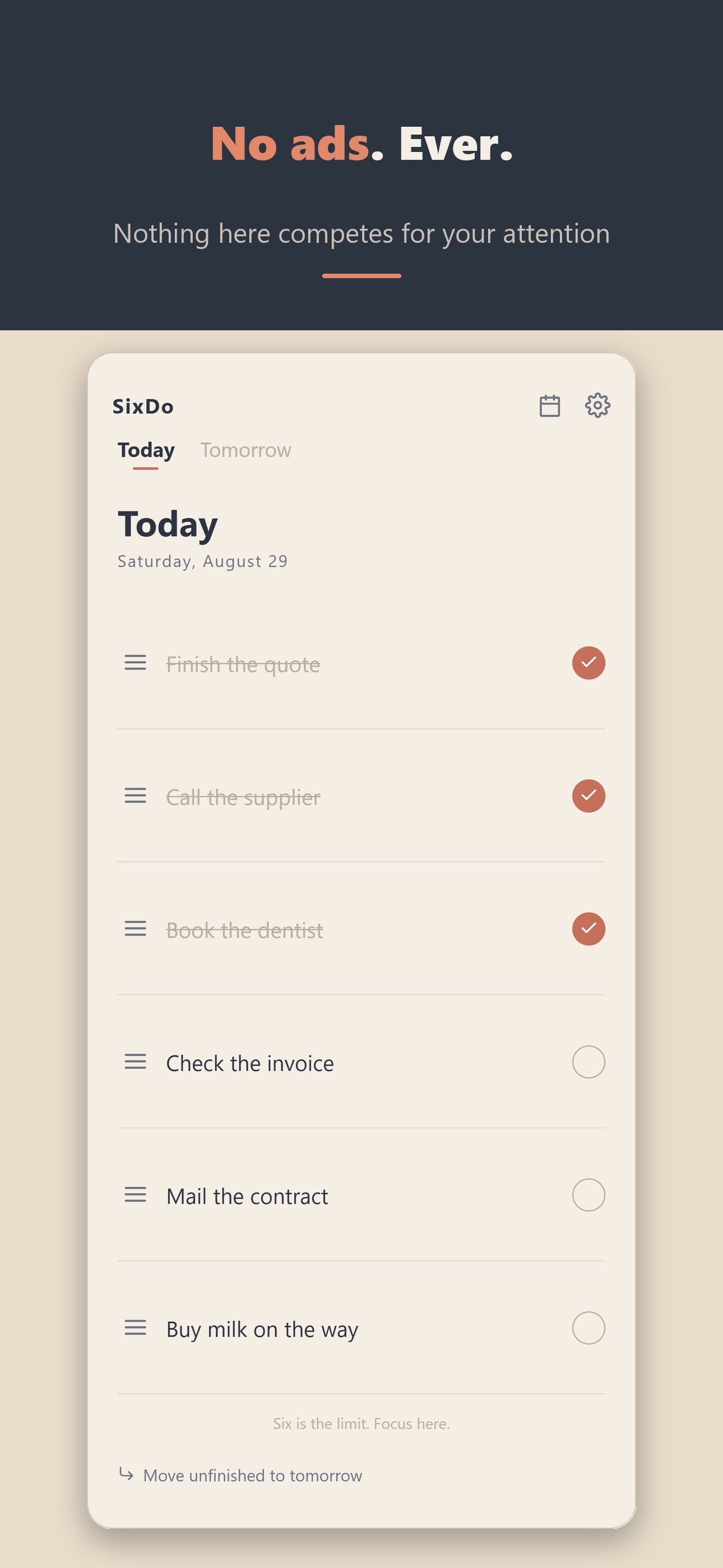Screenshot 2 of SixDo - Ivy Lee Method To-Do