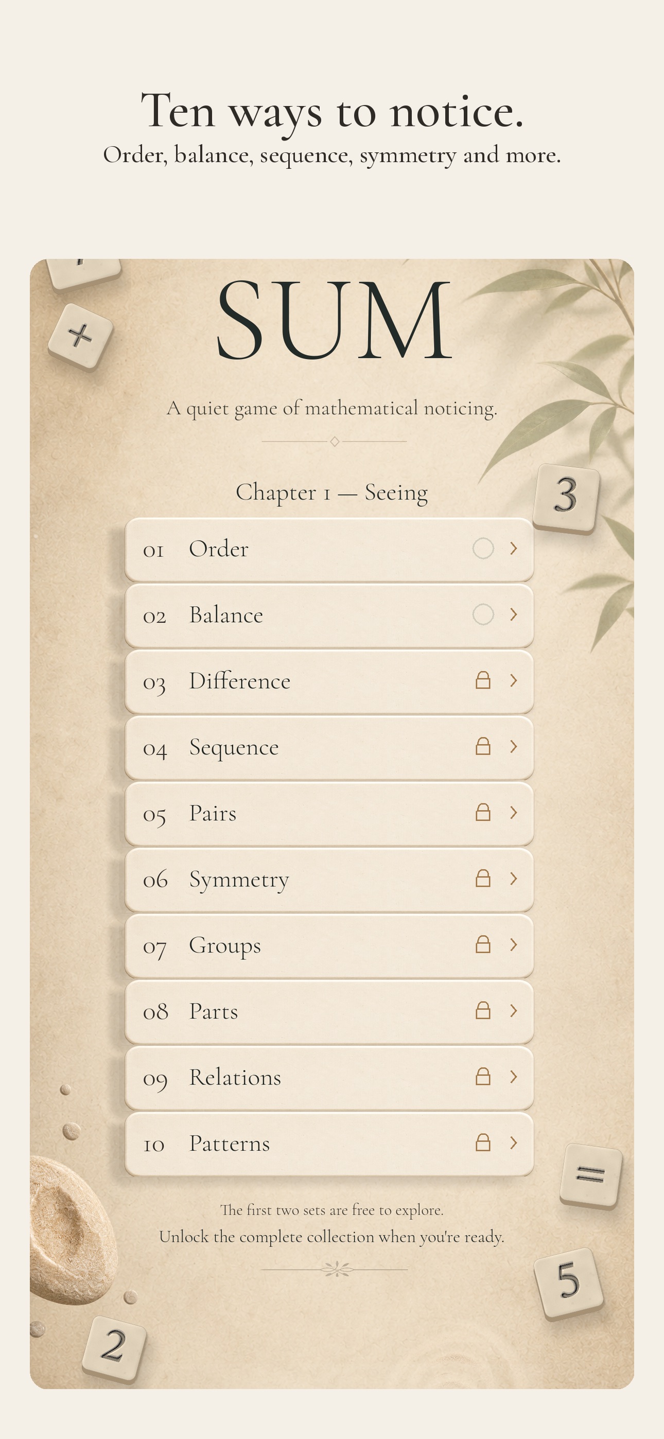Screenshot 2 of SUM — Quiet Maths Puzzles