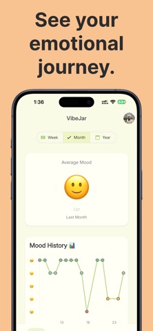 VibeJar-Mood Tracker & Journal iPhone screenshot
