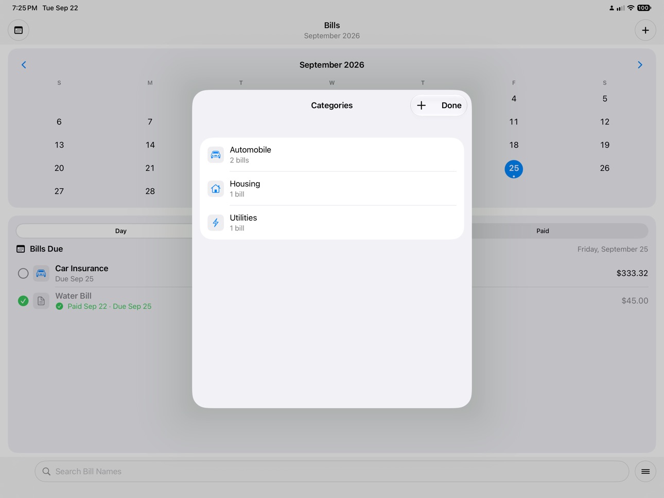 Screenshot 11 of Onyx Bill Organizer