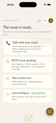 Oriora Speaking Coach iPhone screenshot