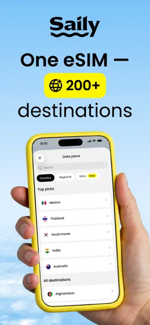 Saily eSIM: Travel & Data iPhone screenshot 1