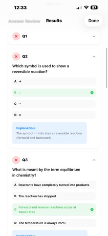 Chemistry Y11 iPhone screenshot