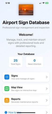Airport Sign Database screenshot