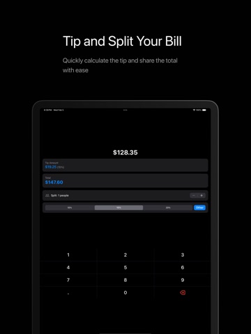 Tip Calculator, Split Bills iPad screenshot