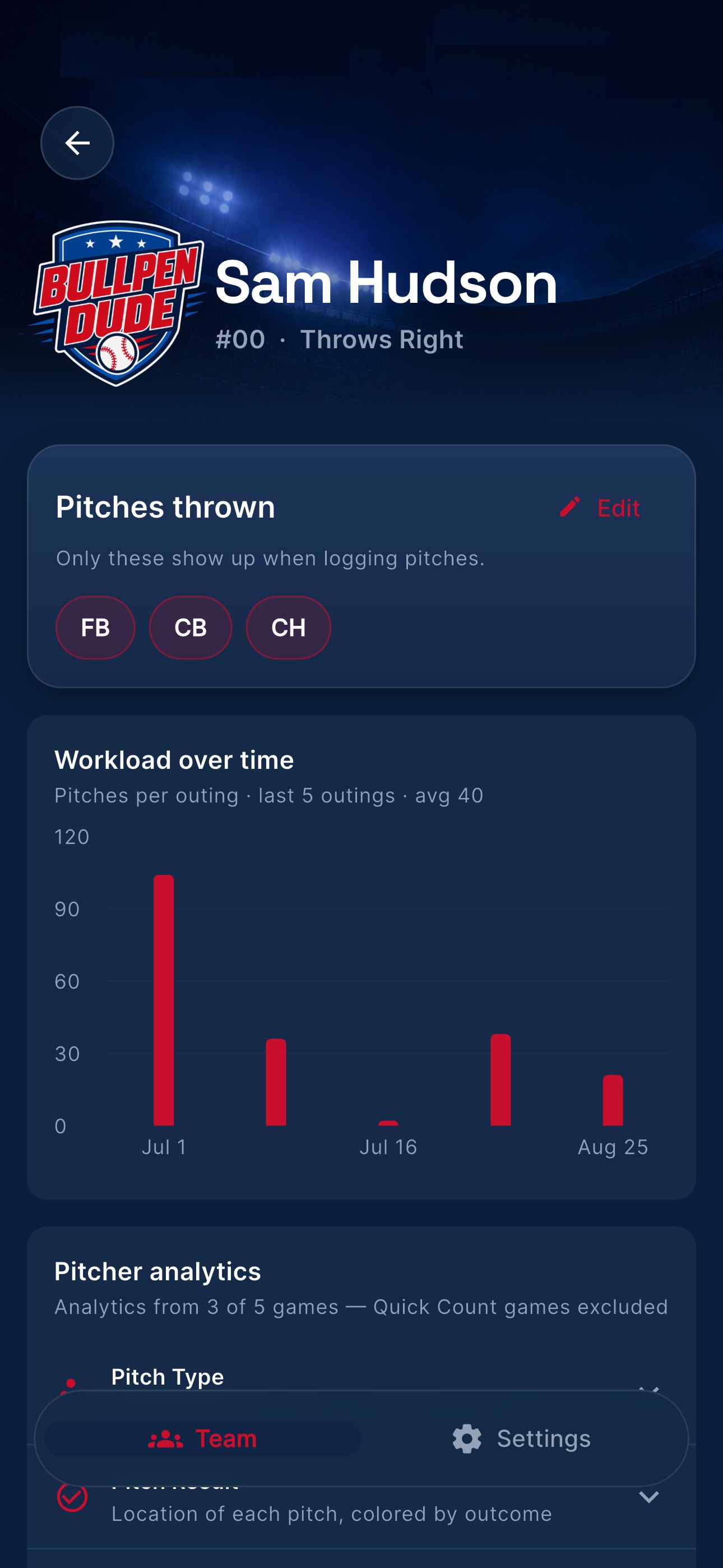 Screenshot 4 of Bullpen Dude: Pitch Tracker