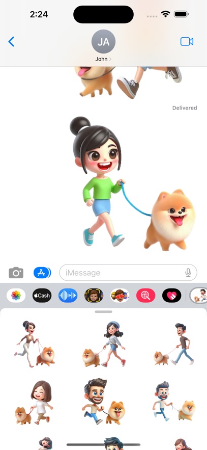 Pomeranian Walking Stickers