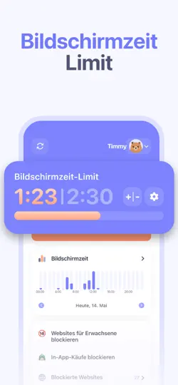 Screenshot von Kindersicherung,Bildschirmzeit auf dem iPhone 3