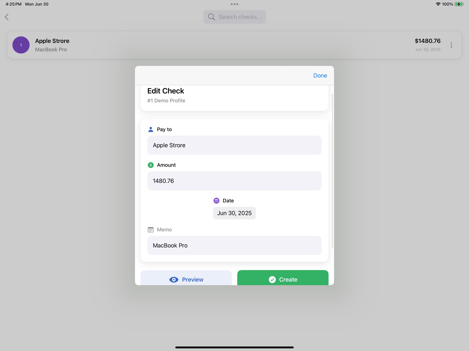 Check Write Generator ipad screenshot 2