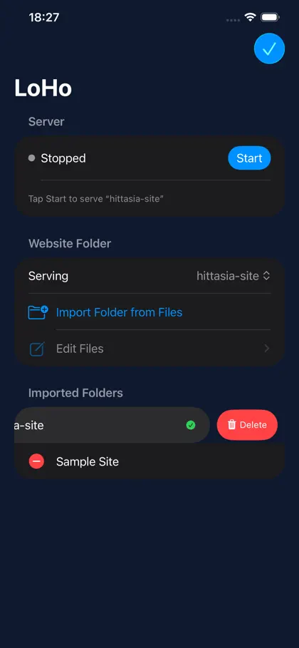 Screenshot 3 di 5 di LoHo Local Server