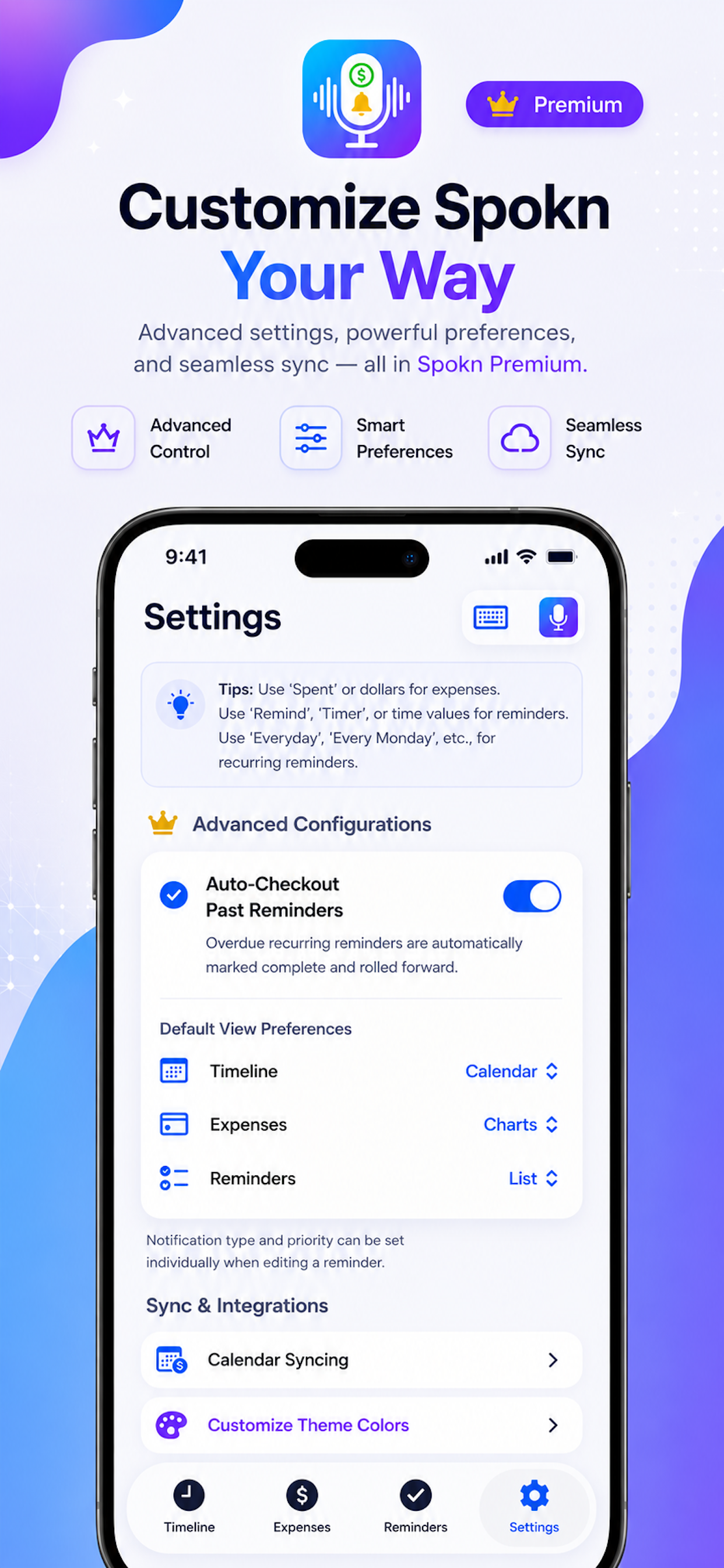 Spokn: Expenses & Reminders