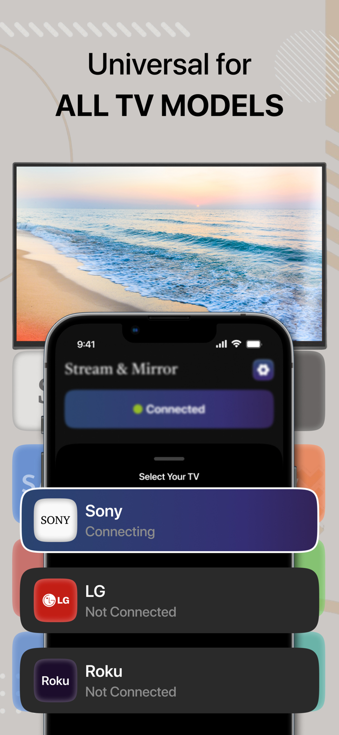 Screen Mirroring  Cast to TV