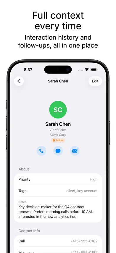 Follow Up: Personal CRM screenshot 3