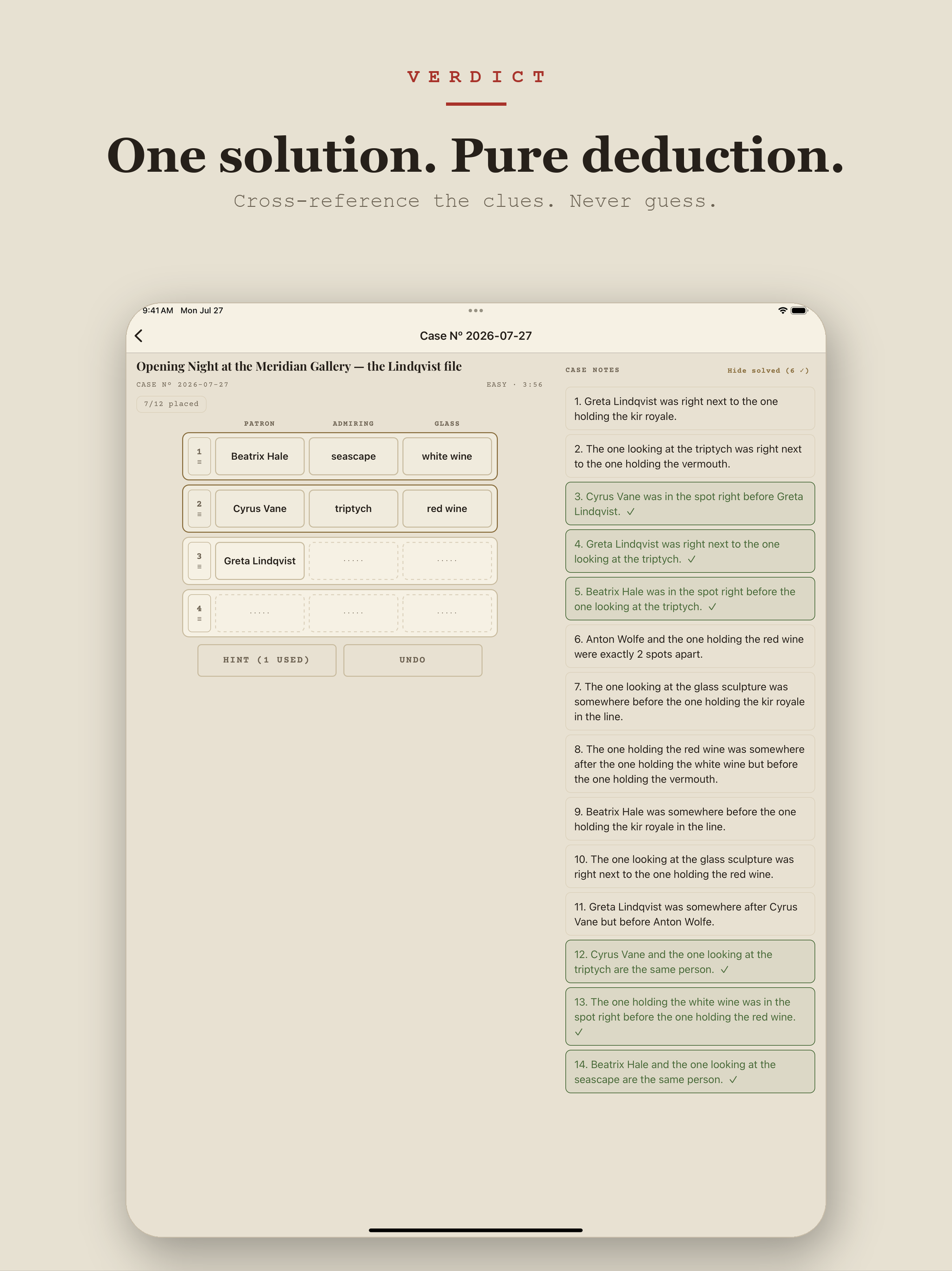 Verdict: Daily Logic Puzzles screenshot 8
