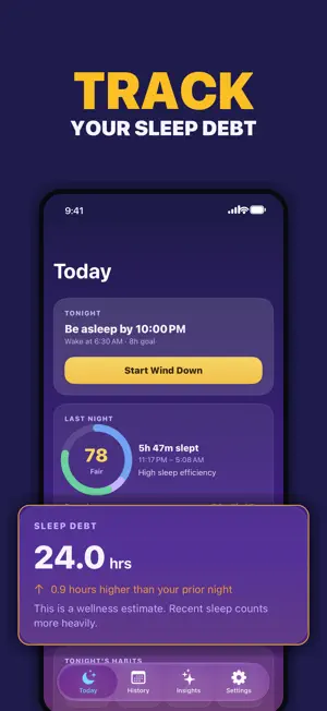 Moonrise: Sleep Debt Tracker screenshot 1