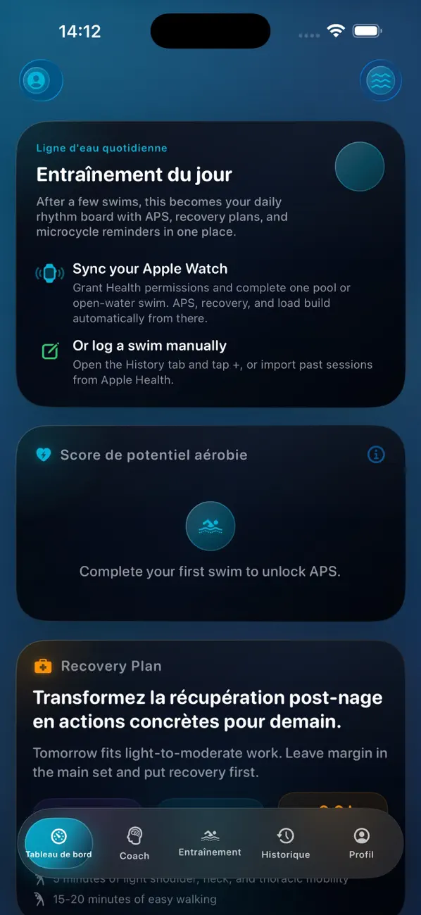 Screenshot #1 pour AquaPulse: Swim Coach