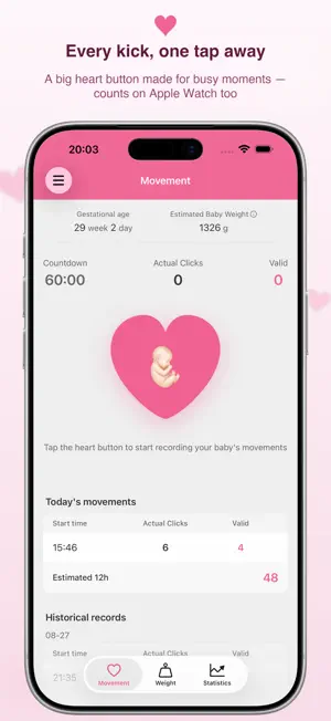 Kick Whisper - Fetal movement screenshot 1